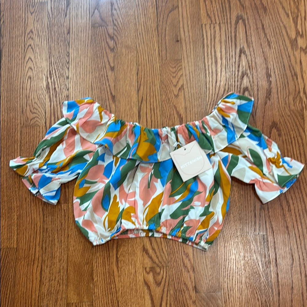 Vibrant Off-Shoulder Crop Top